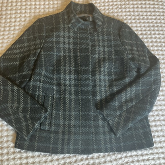 Talbots Jackets & Blazers - Talbots‎ Wool polyester blend plaid jacket size 10 Womens